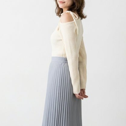 Knit/オープンショルダーリボンニット ST/No.22461