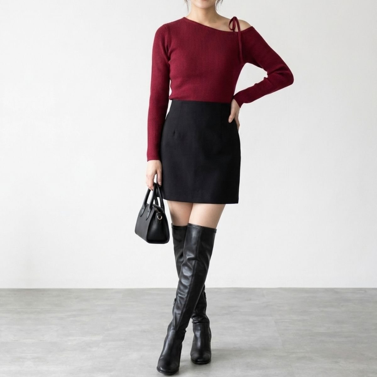 Knit/オープンショルダーリボンニット ST/No.22461