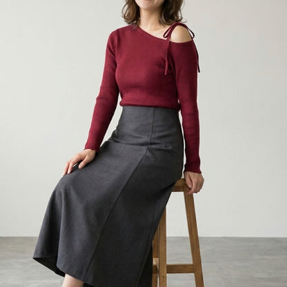 Knit/オープンショルダーリボンニット ST/No.22461