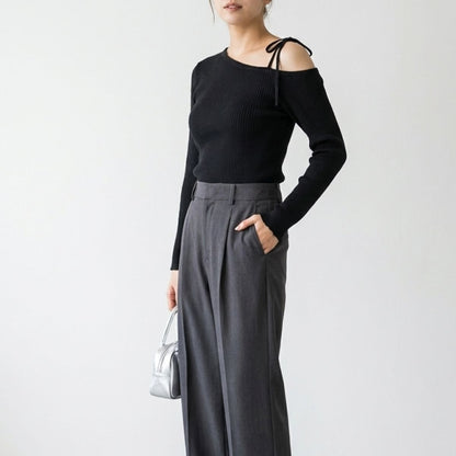 Knit/オープンショルダーリボンニット ST/No.22461