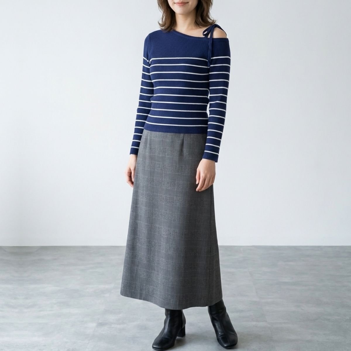 Knit/オープンショルダーリボンニット ST/No.22461