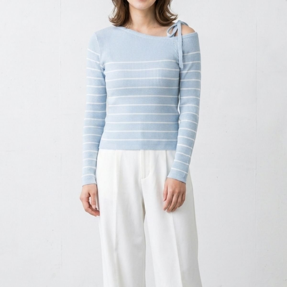 Knit/オープンショルダーリボンニット ST/No.22461