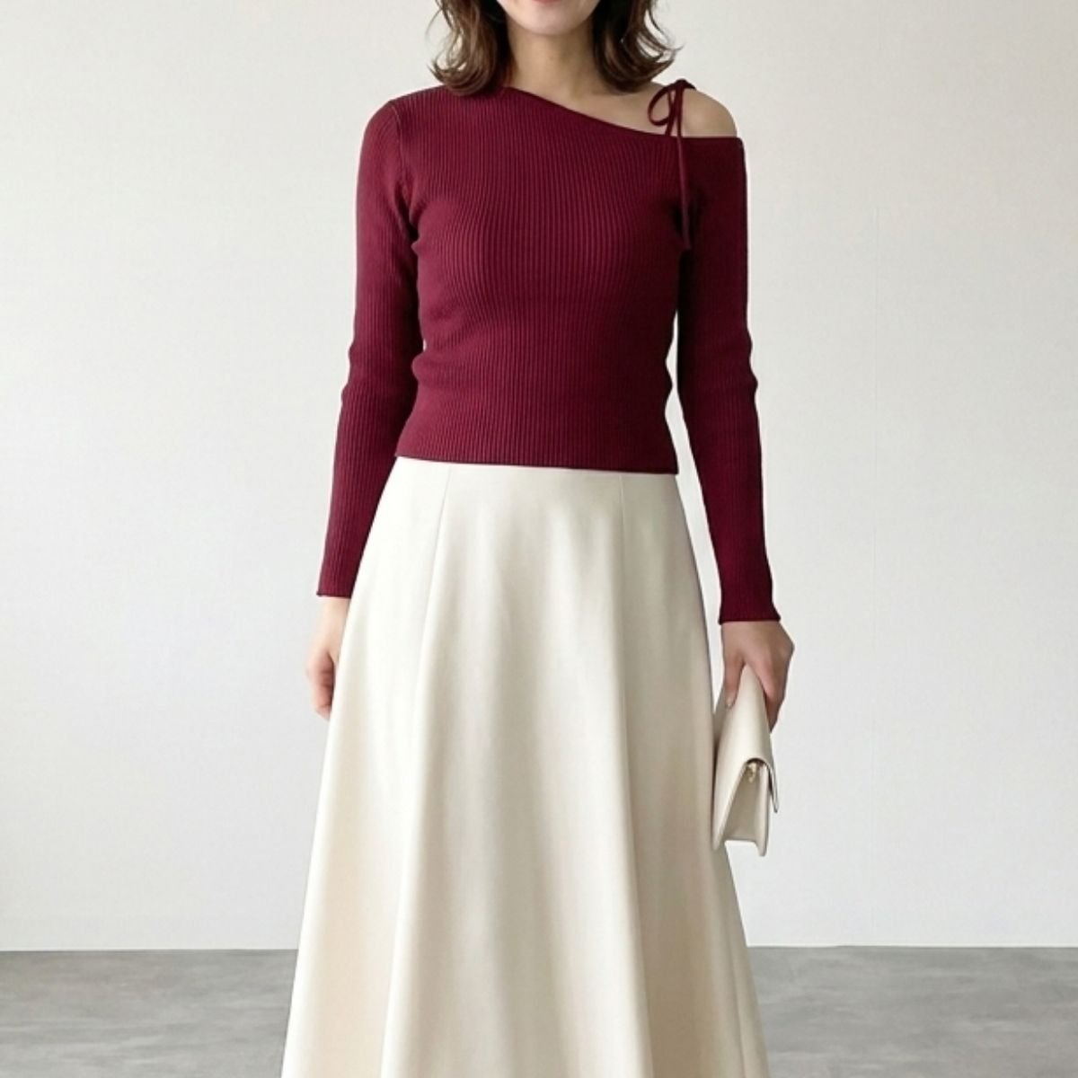 Knit/オープンショルダーリボンニット ST/No.22461