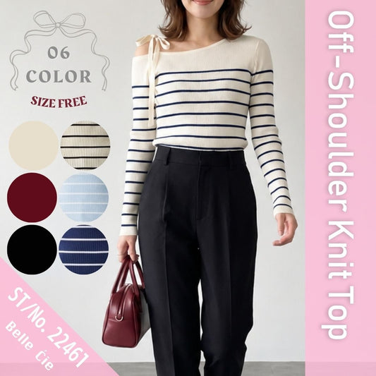 Knit/オープンショルダーリボンニット ST/No.22461