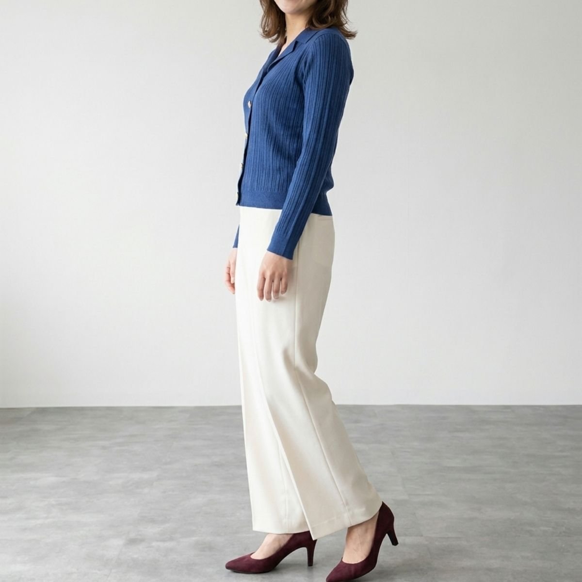 Knit/ゴールドボタンリブカーデ ST/No.22464