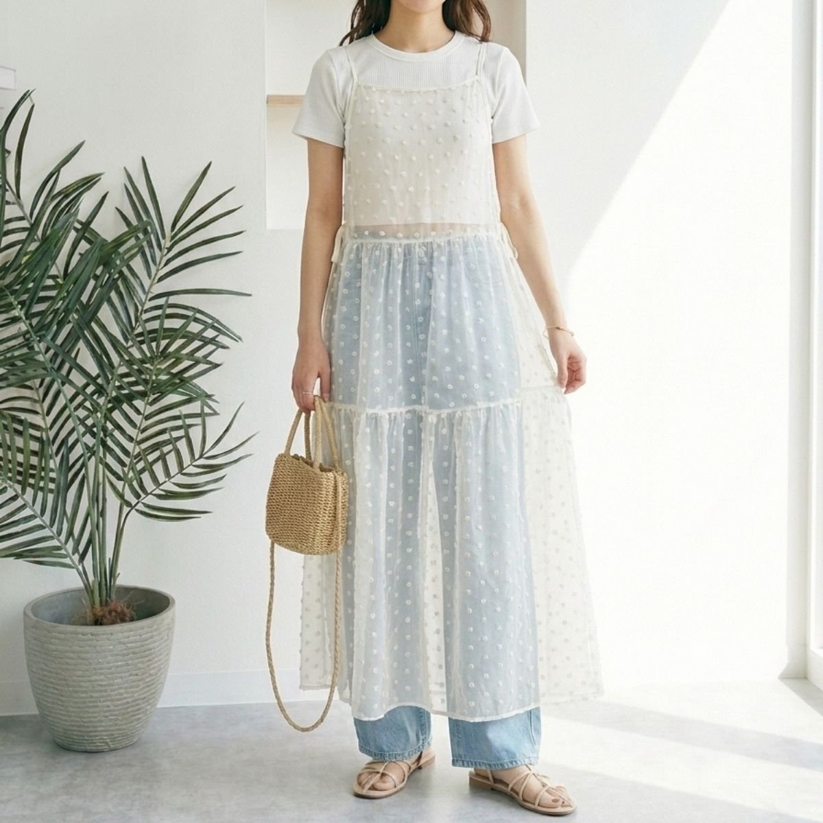 Dress/シアーリボンキャミワンピース ST/No.22467