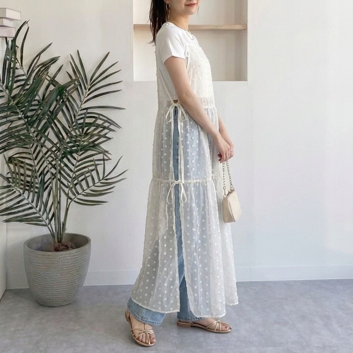 Dress/シアーリボンキャミワンピース ST/No.22467