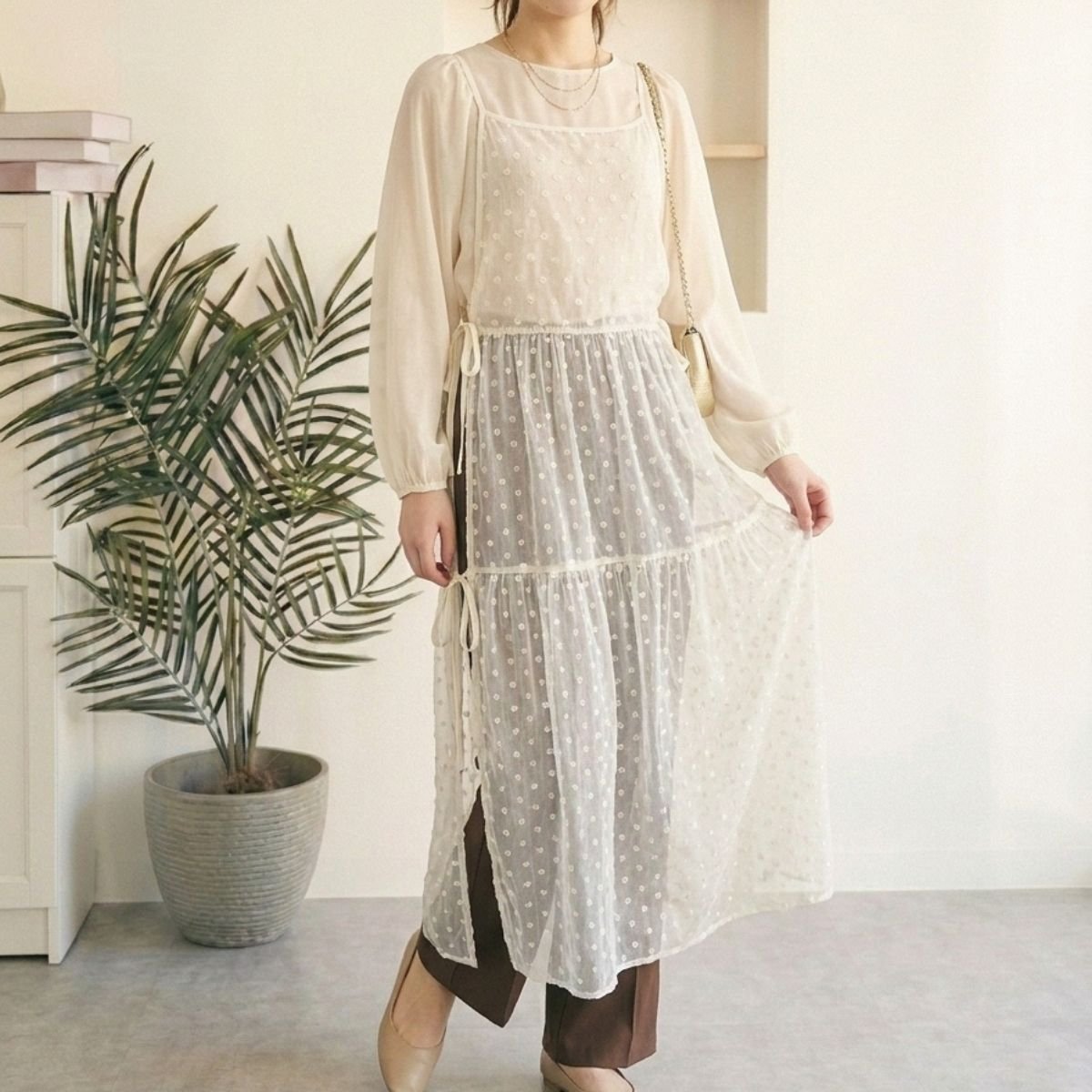 Dress/シアーリボンキャミワンピース ST/No.22467