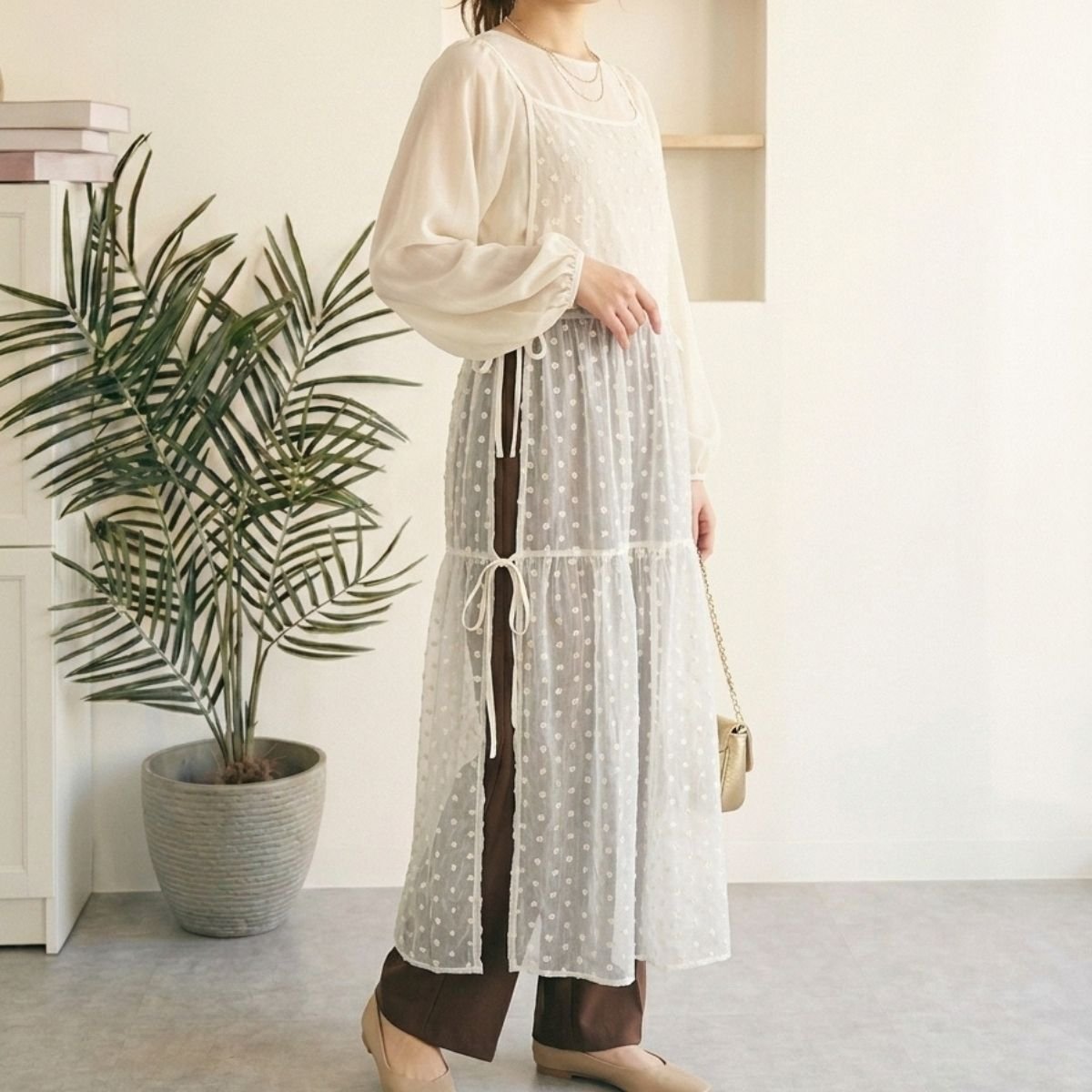 Dress/シアーリボンキャミワンピース ST/No.22467