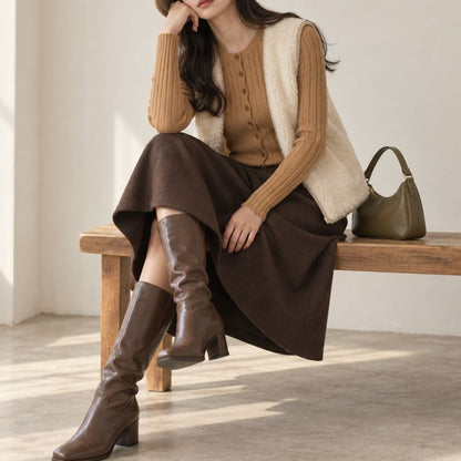 Knit/リブヘンリーネックニット ST/No.22468