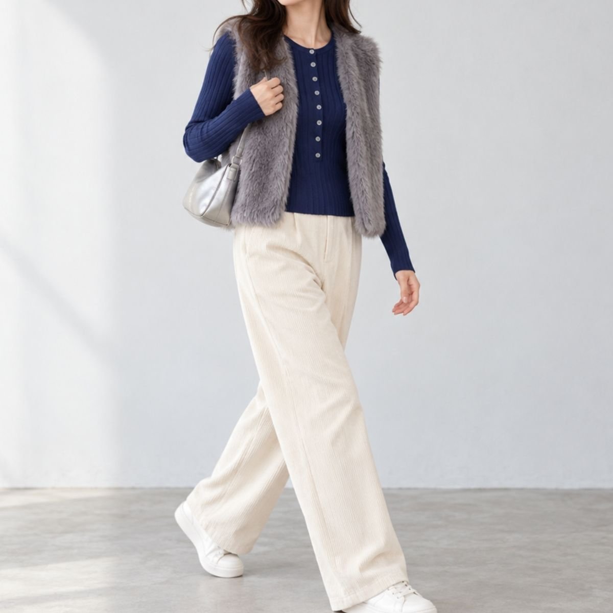 Knit/リブヘンリーネックニット ST/No.22468