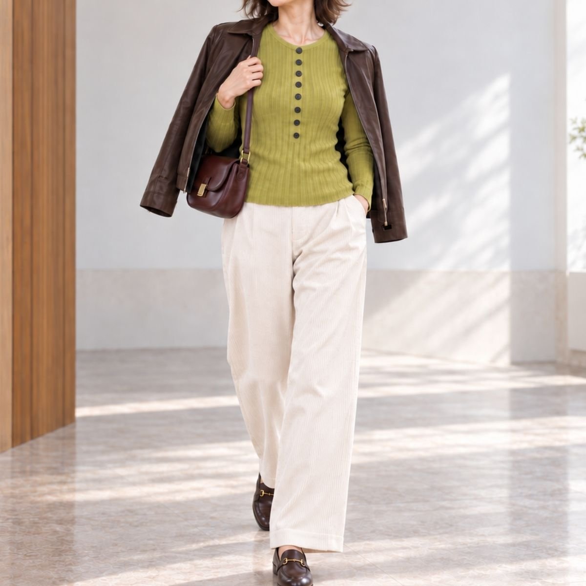 Knit/リブヘンリーネックニット ST/No.22468
