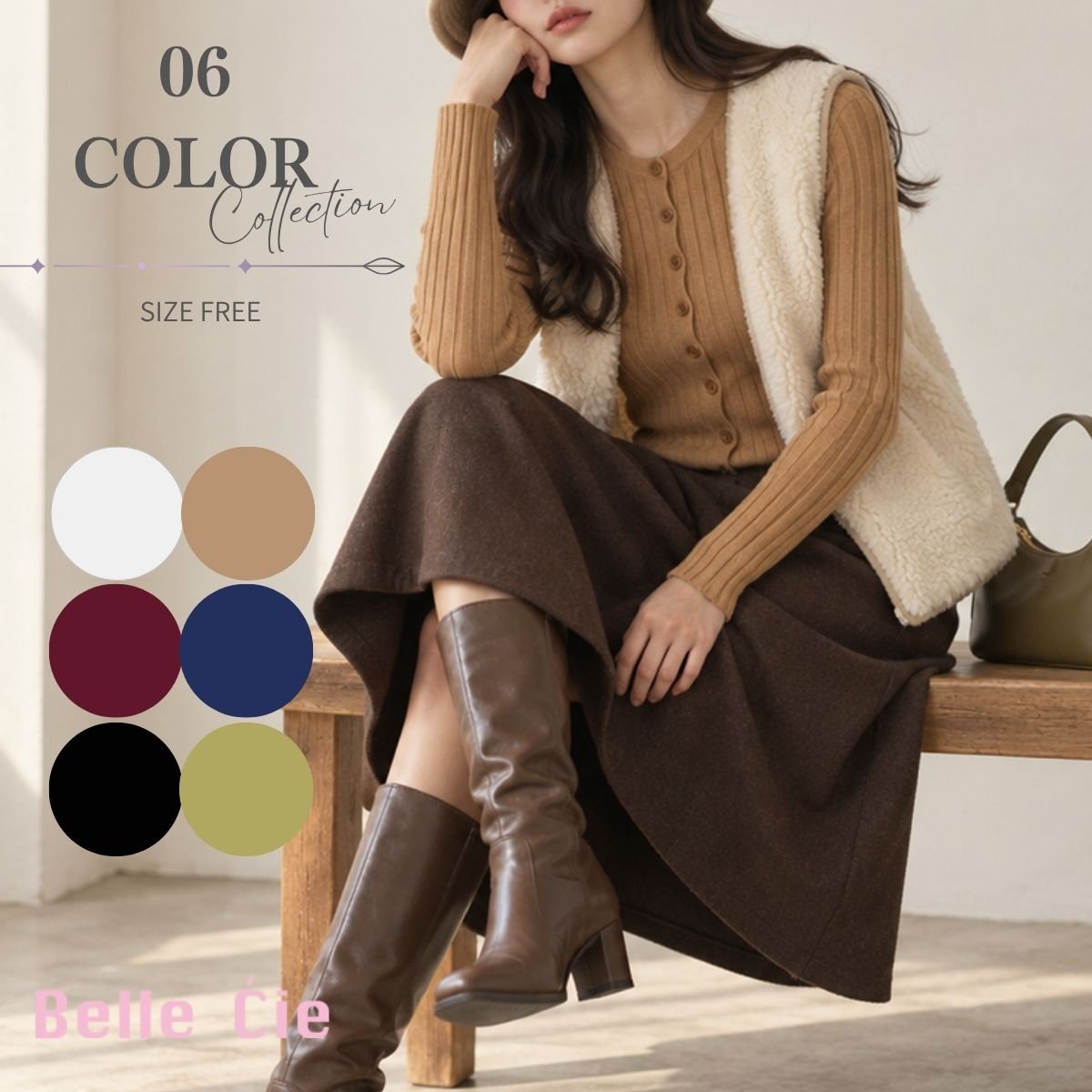 Knit/リブヘンリーネックニット ST/No.22468
