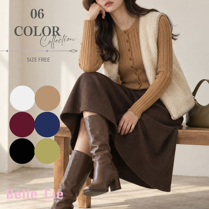 Knit/リブヘンリーネックニット ST/No.22468