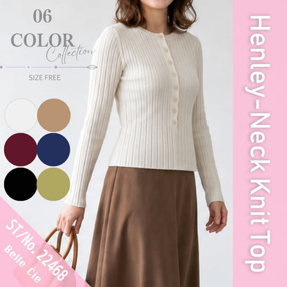 Knit/リブヘンリーネックニット ST/No.22468