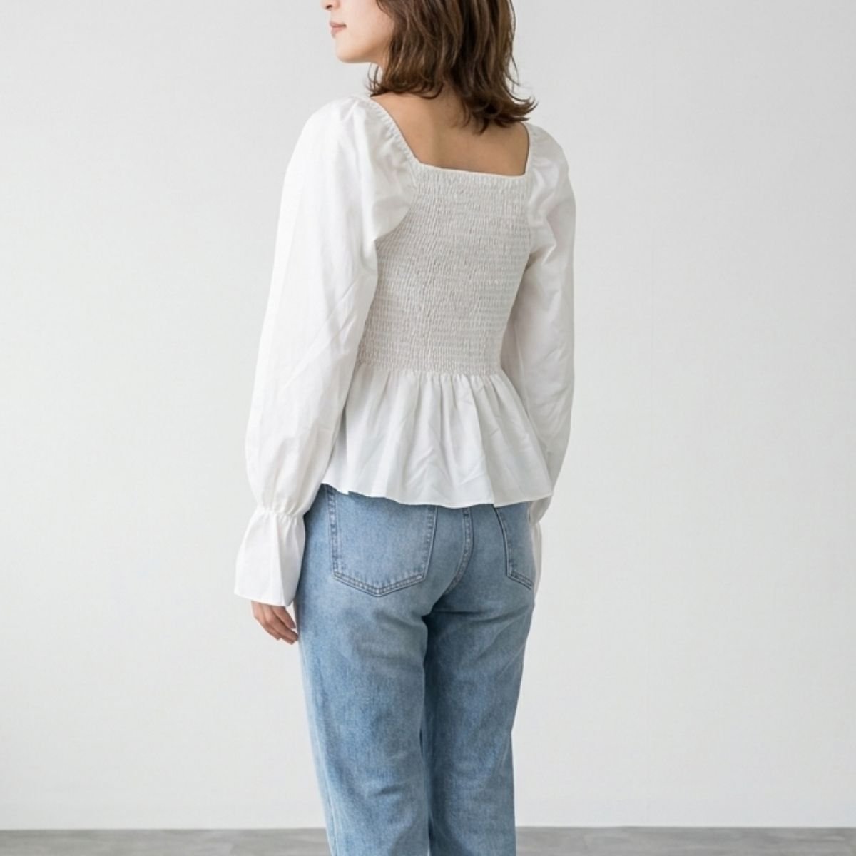 Blouse/リボンペプラムギャザーブラウス ST/No.22469