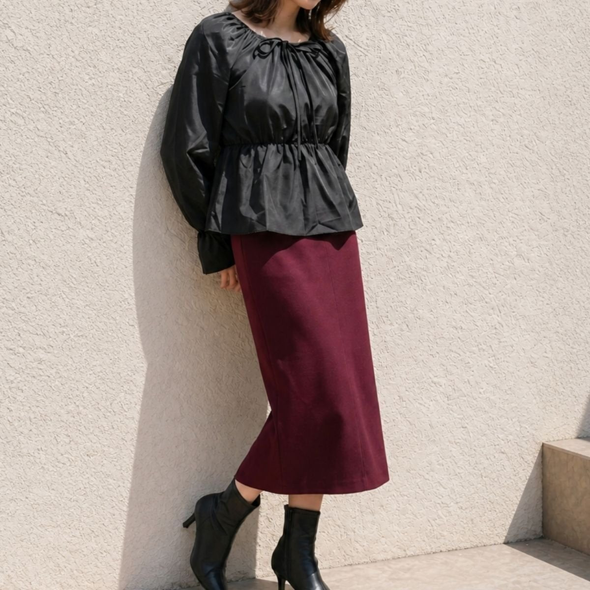Blouse/リボンペプラムギャザーブラウス ST/No.22469