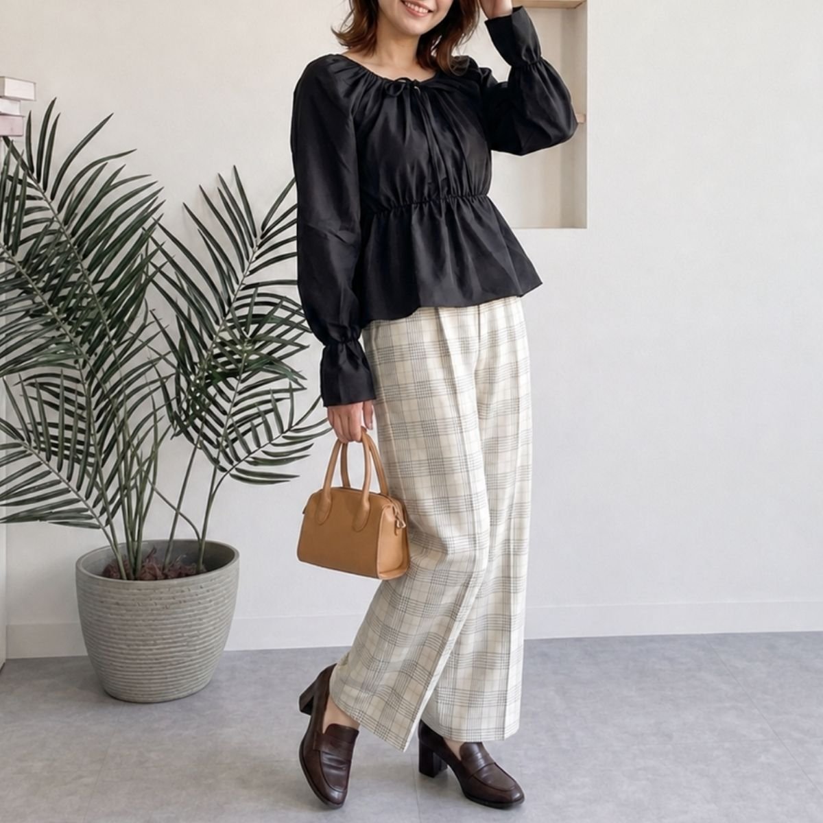 Blouse/リボンペプラムギャザーブラウス ST/No.22469