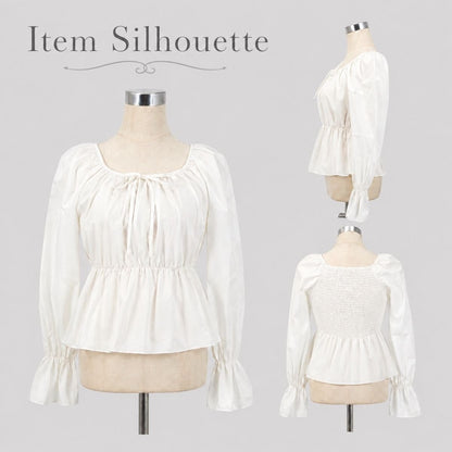 Blouse/リボンペプラムギャザーブラウス ST/No.22469