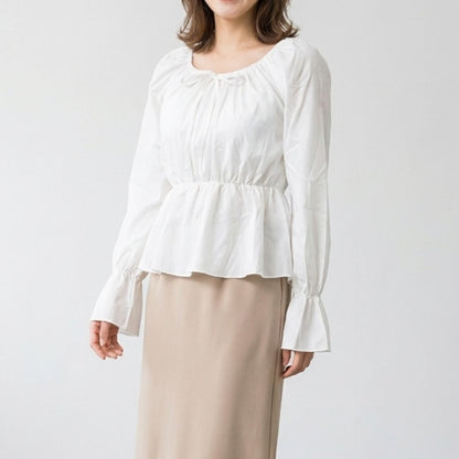 Blouse/リボンペプラムギャザーブラウス ST/No.22469