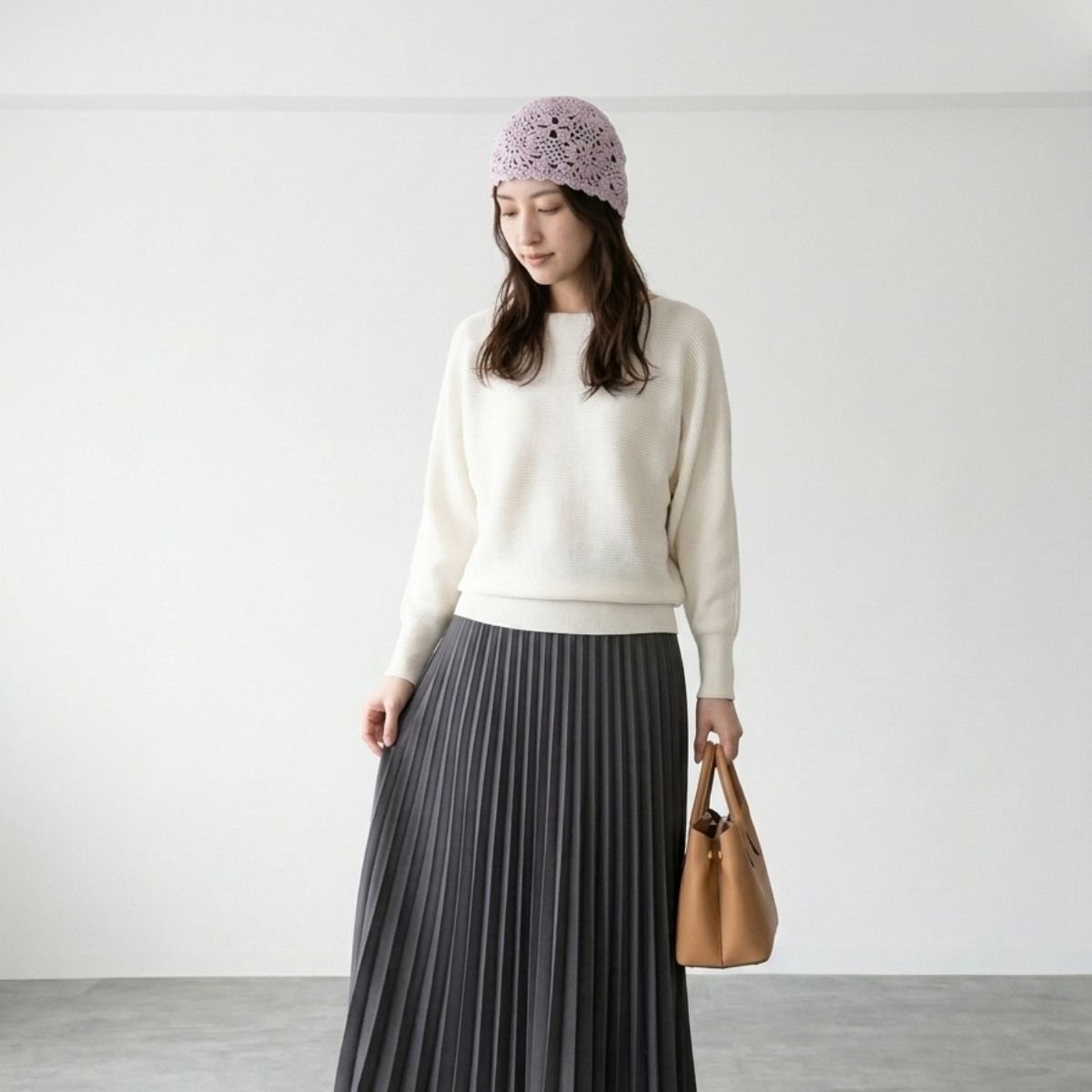 Cap/クロシェ編みニット帽 ST/No.22472
