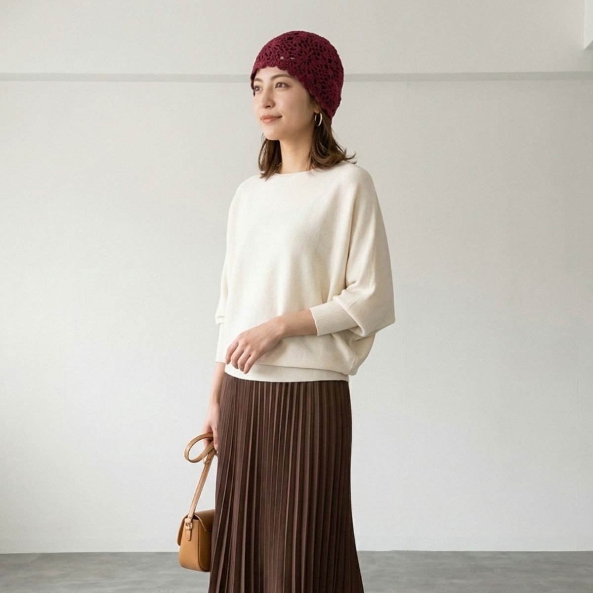 Cap/クロシェ編みニット帽 ST/No.22472