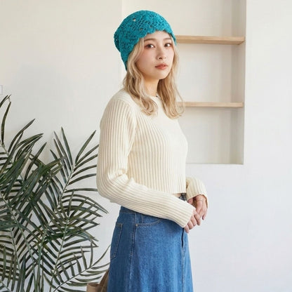 Cap/クロシェ編みニット帽 ST/No.22472