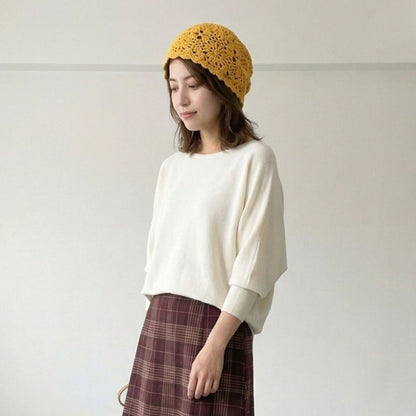 Cap/クロシェ編みニット帽 ST/No.22472