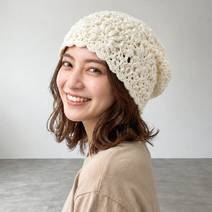 Cap/クロシェ編みニット帽 ST/No.22472