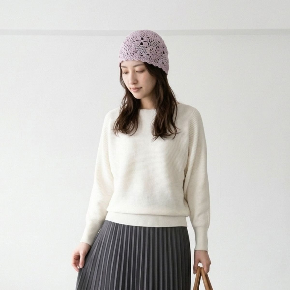 Cap/クロシェ編みニット帽 ST/No.22472