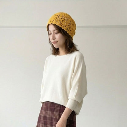 Cap/クロシェ編みニット帽 ST/No.22472