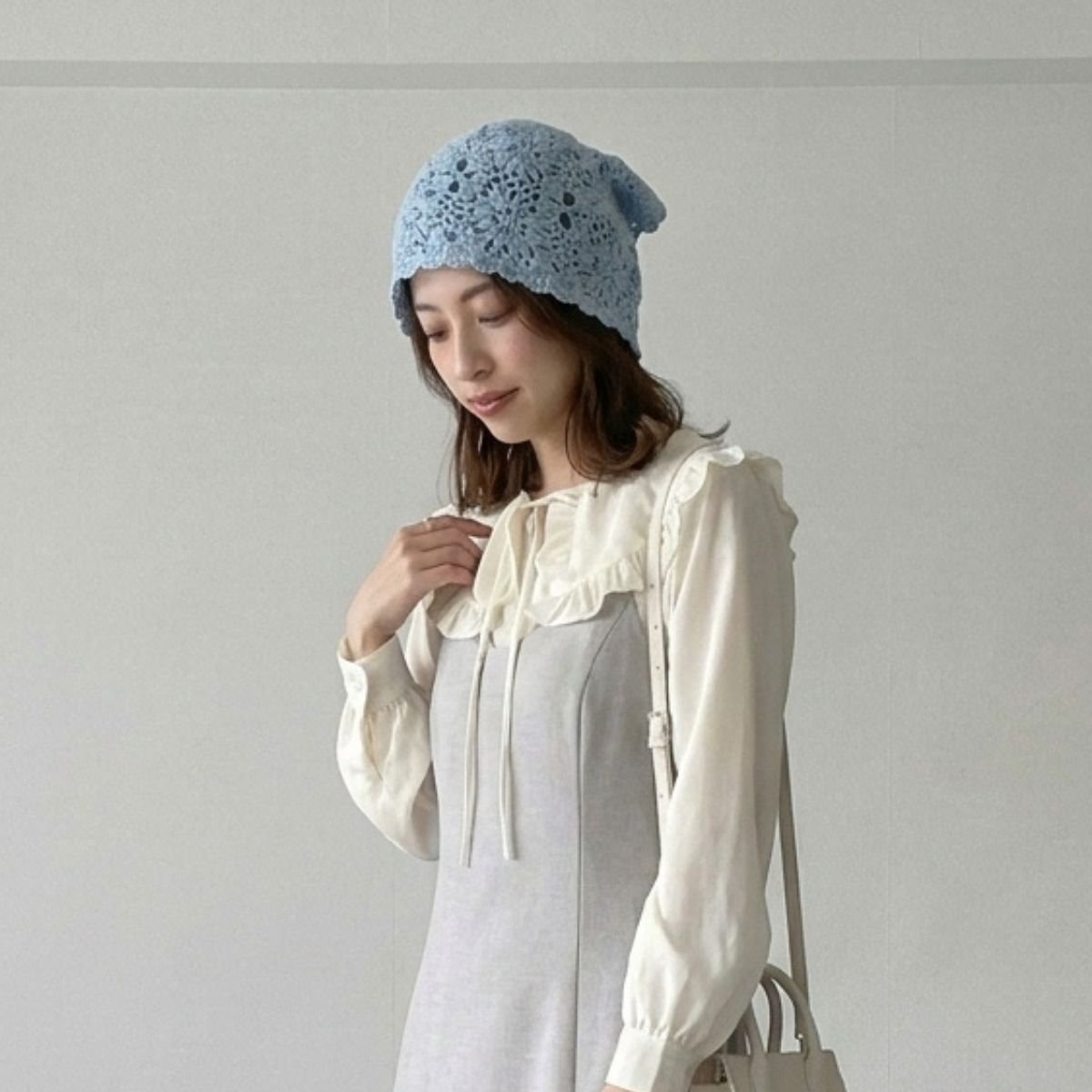 Cap/クロシェ編みニット帽 ST/No.22472