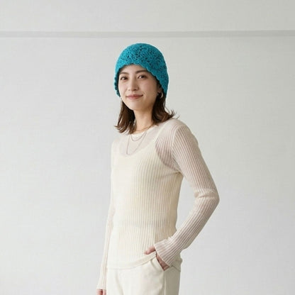 Cap/クロシェ編みニット帽 ST/No.22472