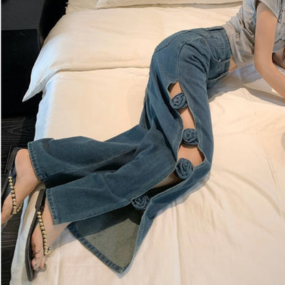 Pants/サイドハナモチーフデニムパンツ ST/No.22473