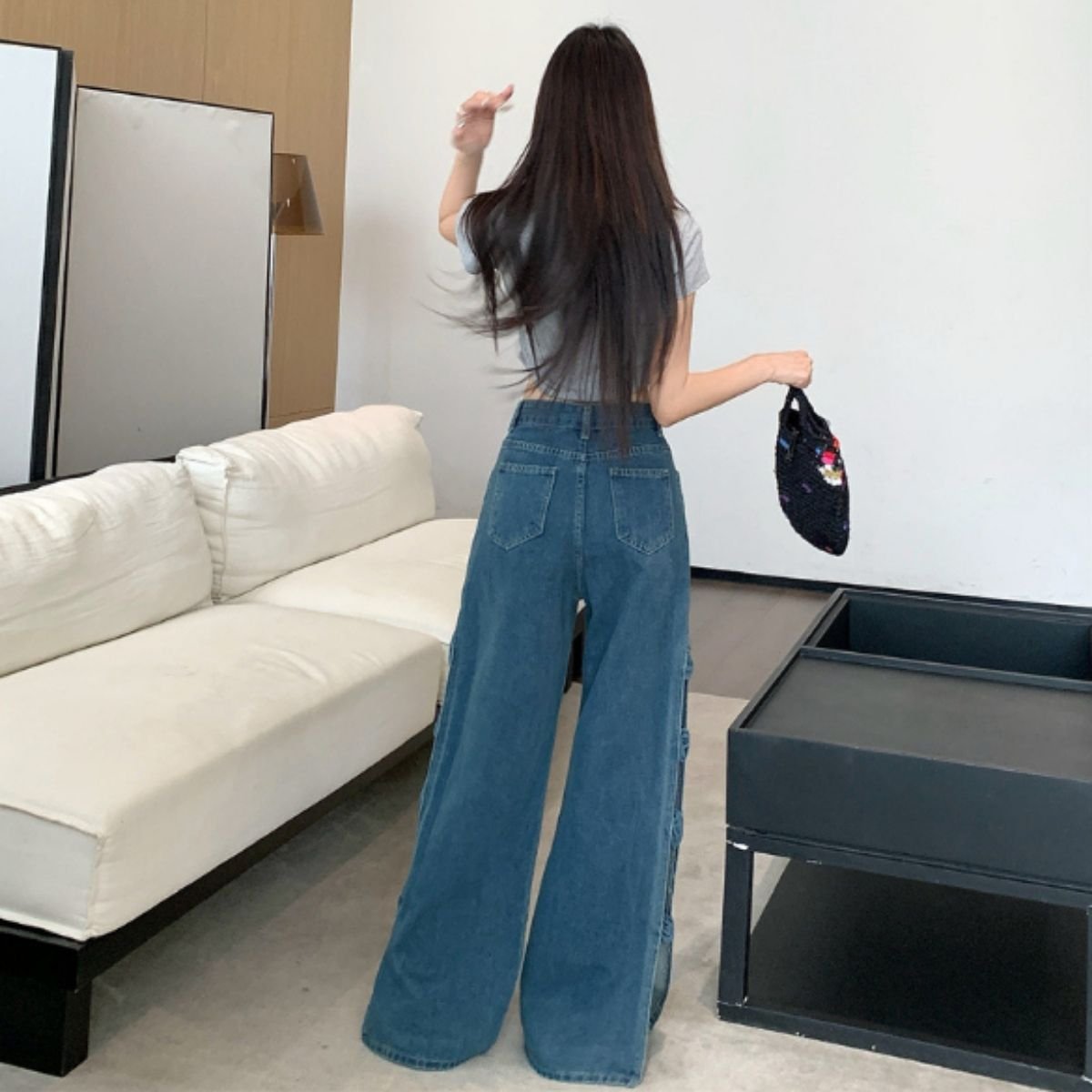 Pants/サイドハナモチーフデニムパンツ ST/No.22473