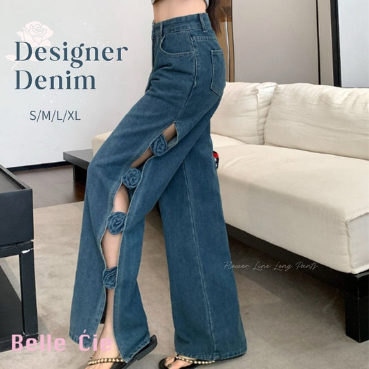 Pants/サイドハナモチーフデニムパンツ ST/No.22473