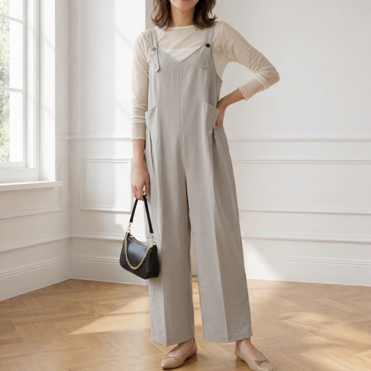 Overalls/ナチュラルワイドサロペット ST/No.22476