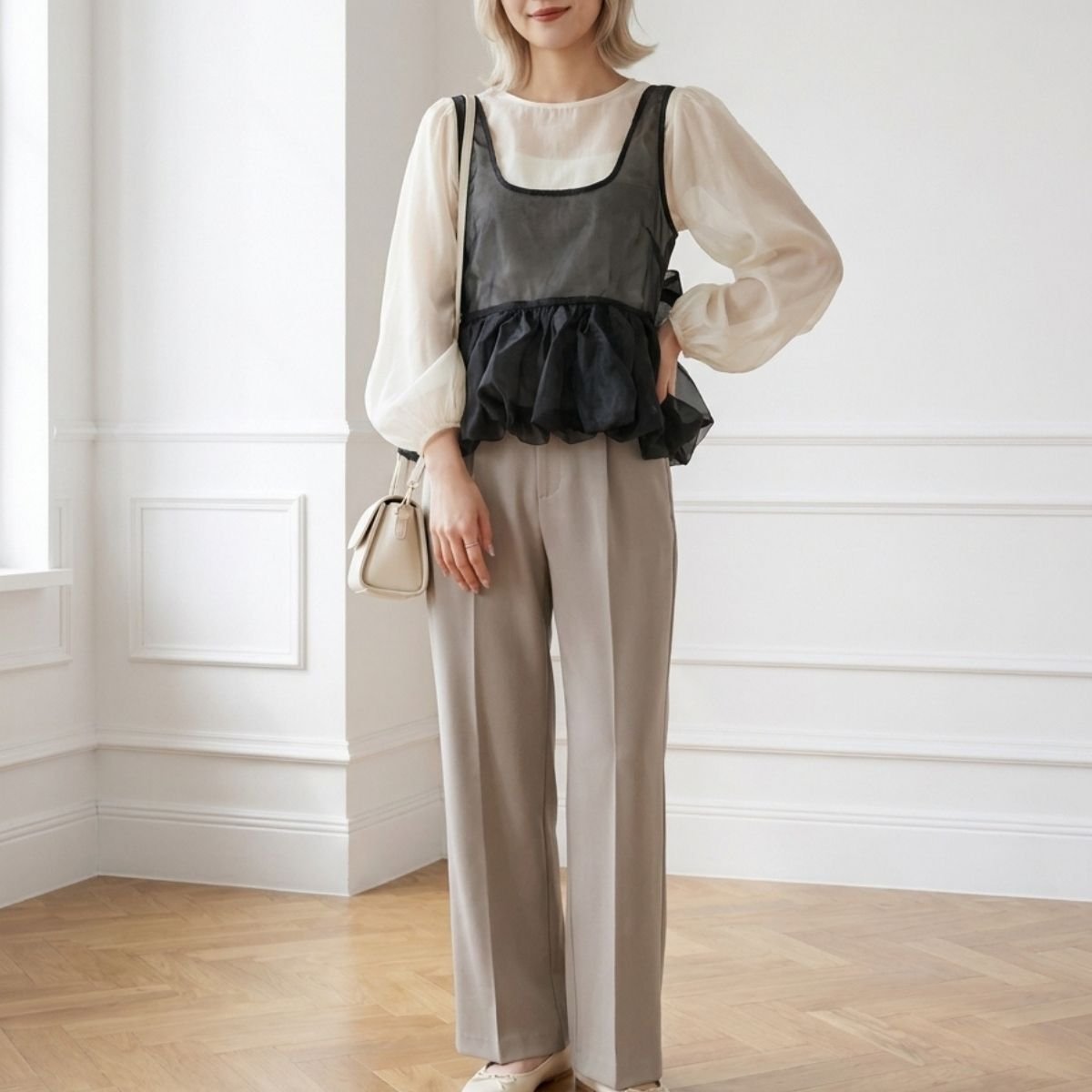 Tops/リボンペプラムビスチェ ST/No.22479