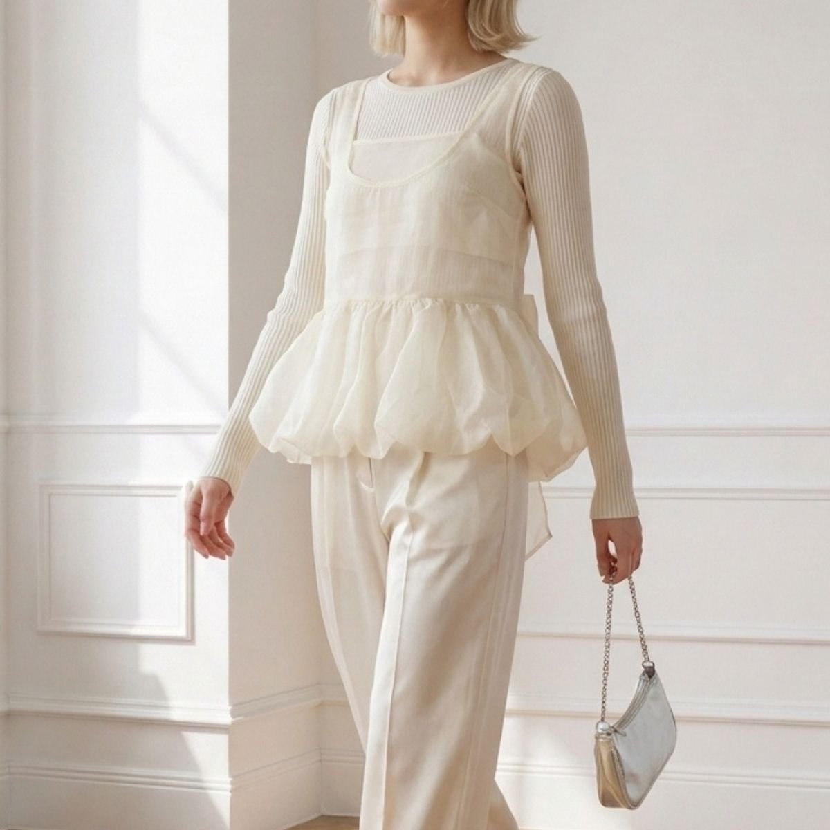 Tops/リボンペプラムビスチェ ST/No.22479
