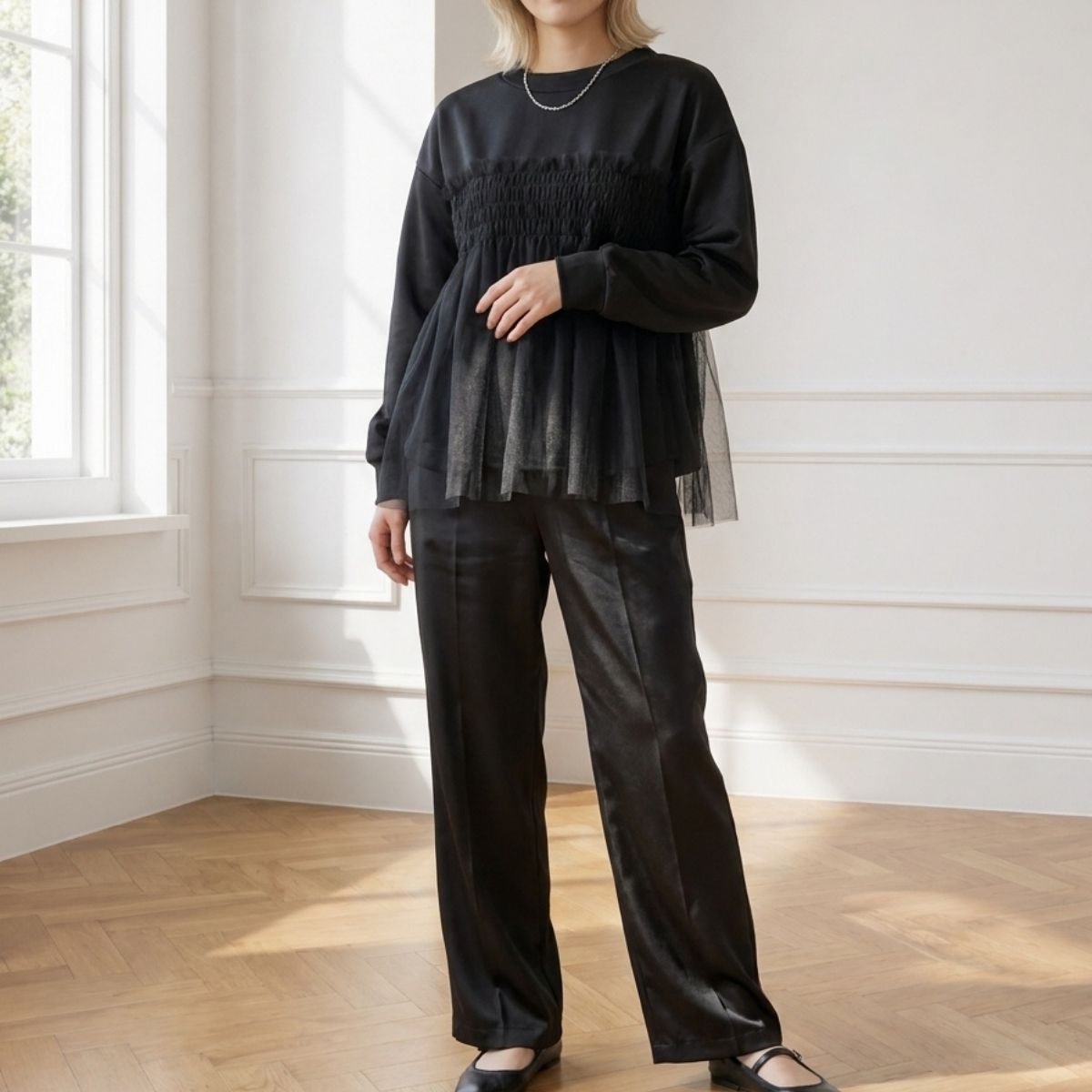 Tops/チュールレイヤードトップス ST/No.22480