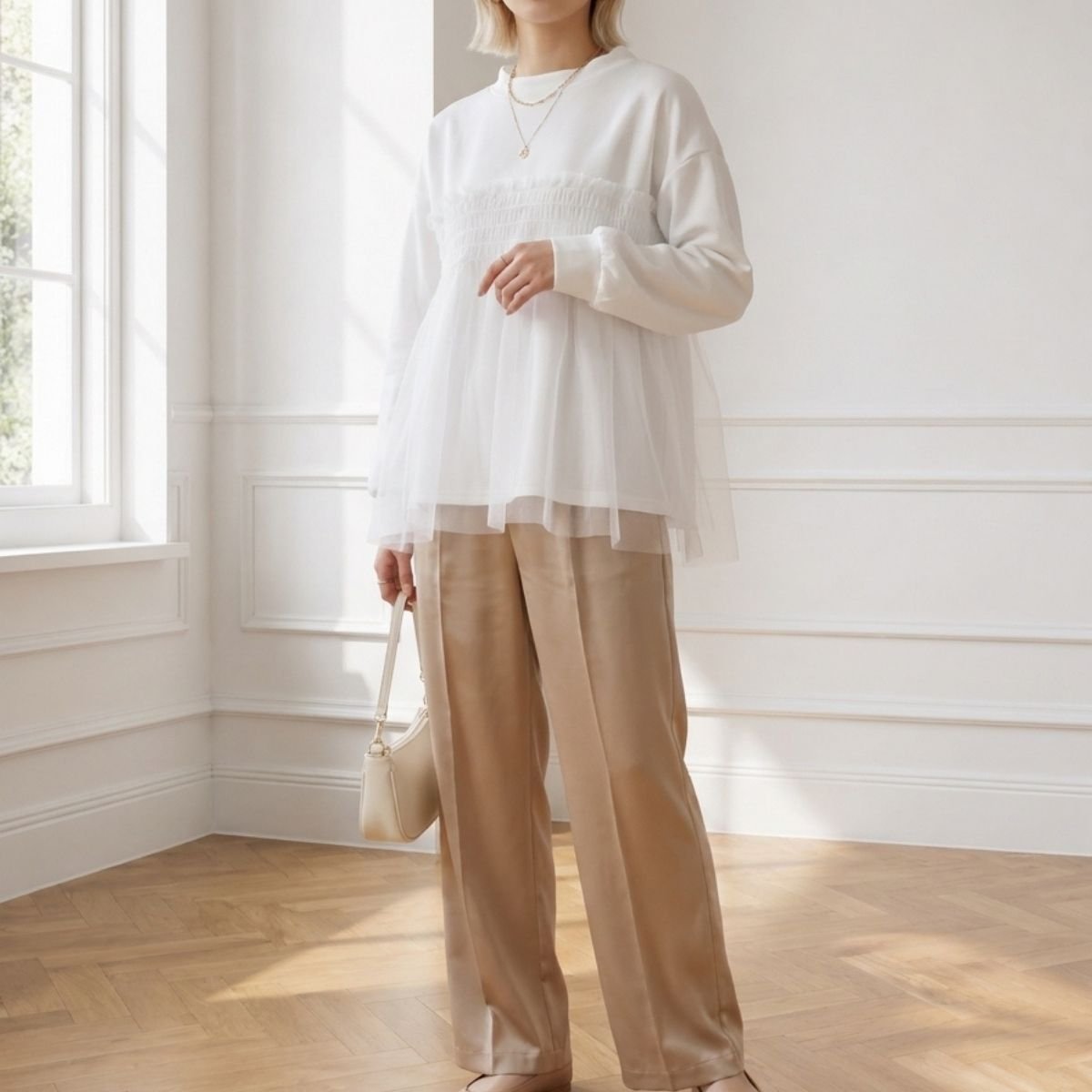 Tops/チュールレイヤードトップス ST/No.22480