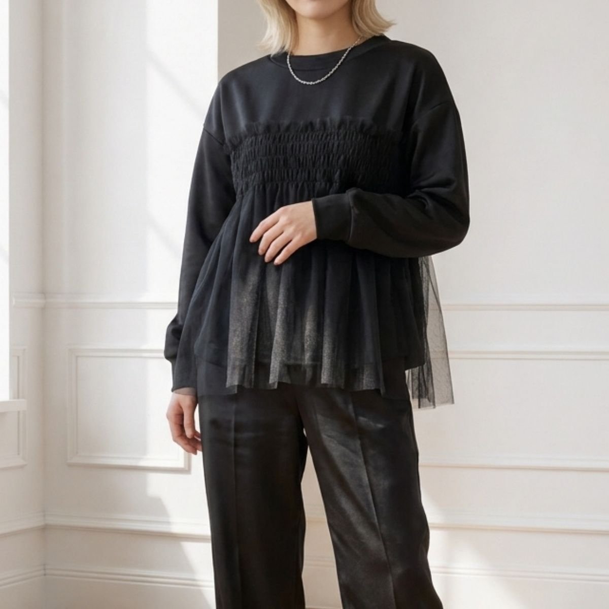 Tops/チュールレイヤードトップス ST/No.22480