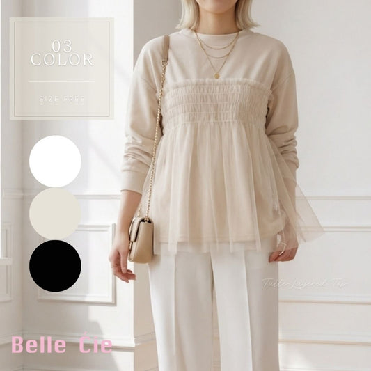 Tops/チュールレイヤードトップス ST/No.22480