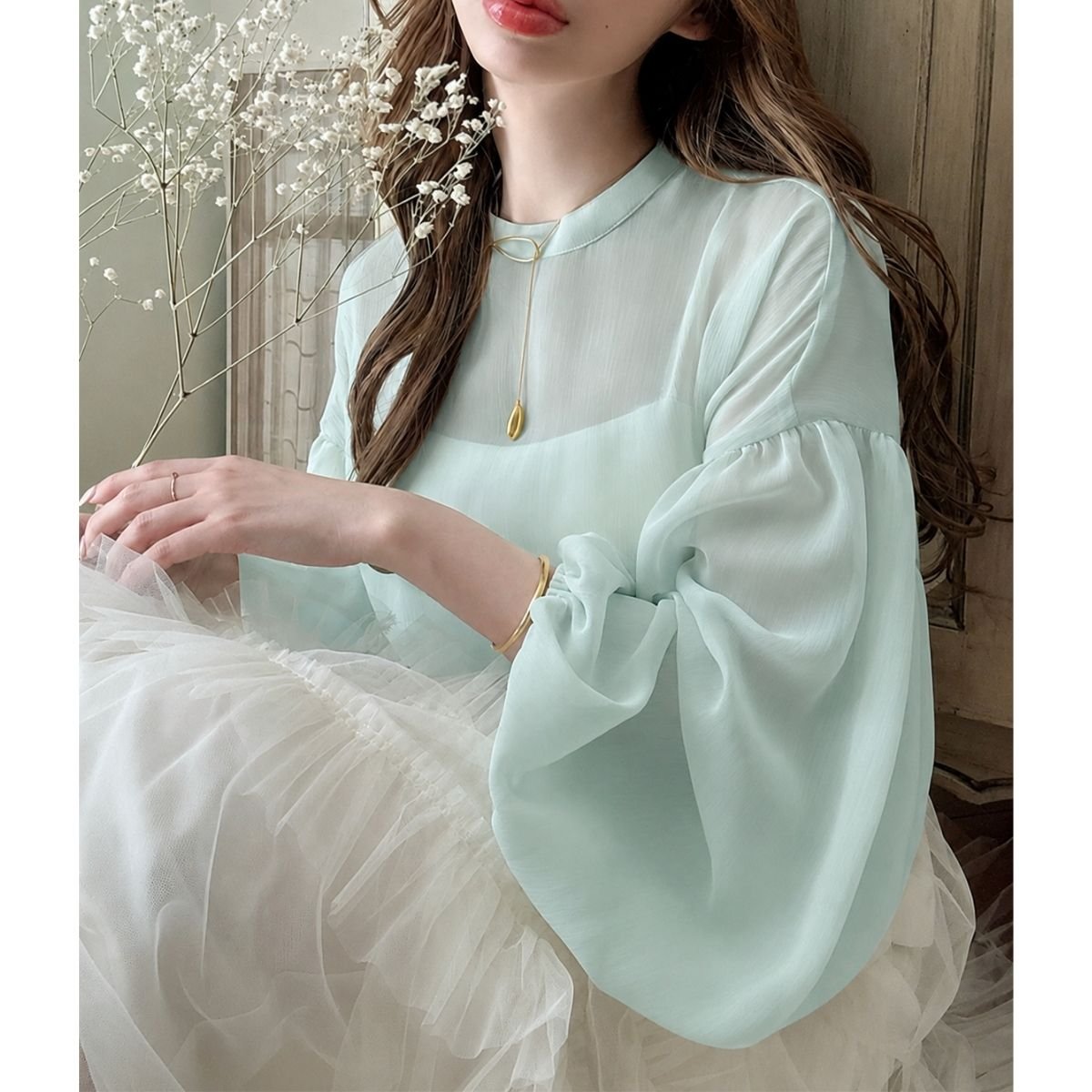 Blouse/ボリュームシアーブラウス ST/No.22481