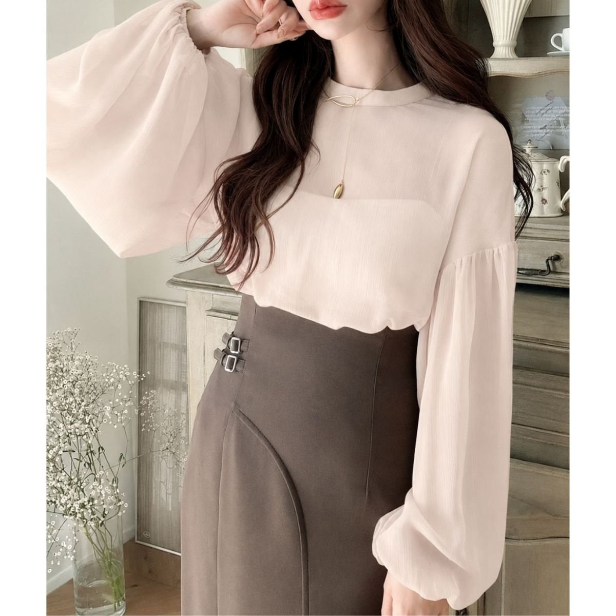 Blouse/ボリュームシアーブラウス ST/No.22481