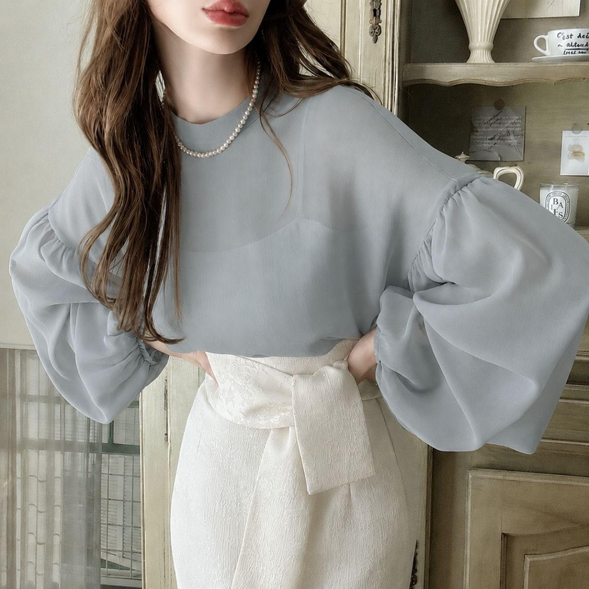Blouse/ボリュームシアーブラウス ST/No.22481
