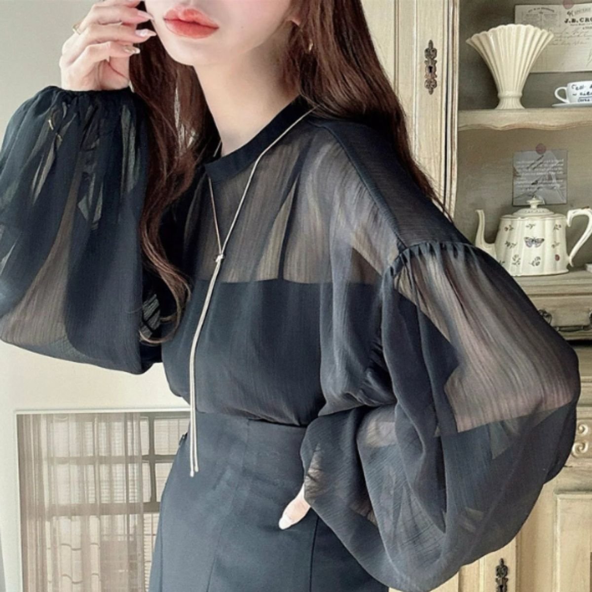 Blouse/ボリュームシアーブラウス ST/No.22481