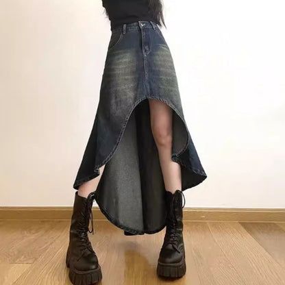 Skirt/変形ヘムデニムスカート ST/No.22488