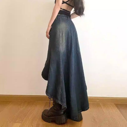 Skirt/変形ヘムデニムスカート ST/No.22488