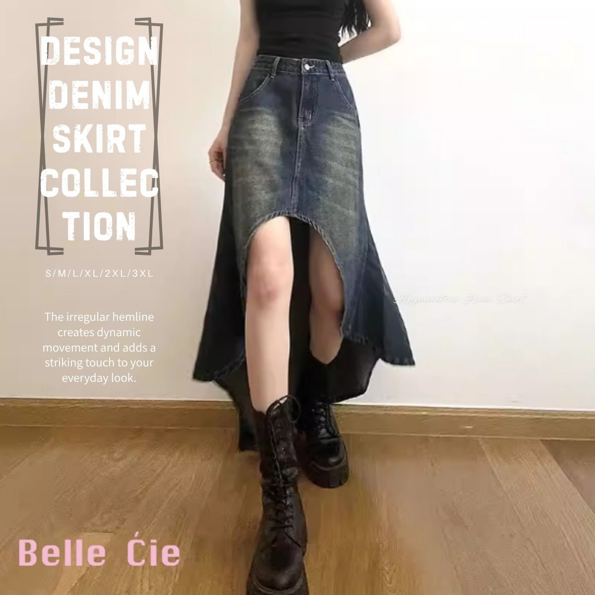 Skirt/変形ヘムデニムスカート ST/No.22488